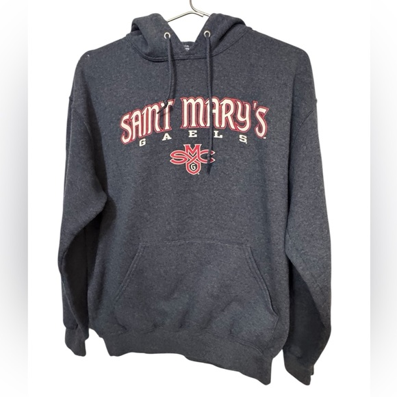 Vintage St Mary’s University Gaels Gray Men’s M Aged Jerzees Retro Hoodie - Picture 1 of 6